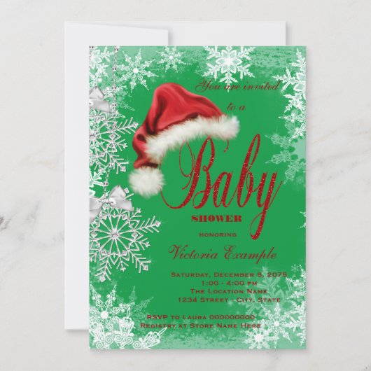 Kerst Sneeuwvlok Kerst Baby shower Kaart