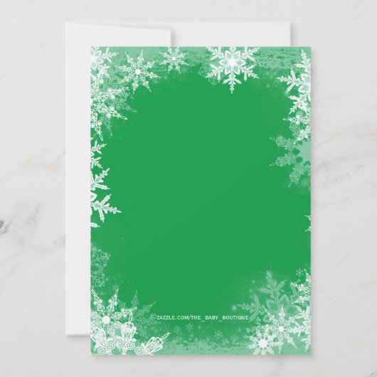 Kerst Sneeuwvlok Kerst Baby shower Kaart (Achterkant)