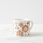 Kerst Sneeuwvlok Monogram Schattige Vakantie Gift Espresso Kop (Voorkant rechts)