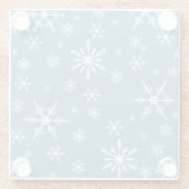 Kerst sneeuwvlok op blauw glazen onderzetter (Achterkant)