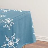 Kerst sneeuwvlok op blauw tafelkleed (Voorbeeld)