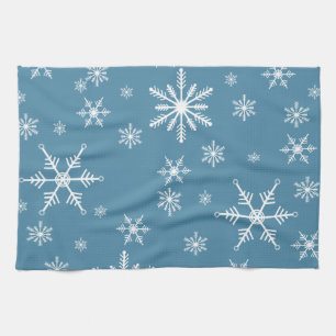 Kerst sneeuwvlok op blauw theedoek
