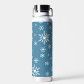Kerst sneeuwvlok op blauw waterfles (Achterkant)