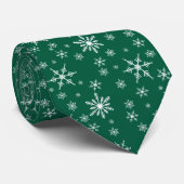 Kerst sneeuwvlok op groen stropdas (Opgerold)