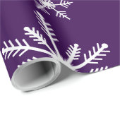 Kerst sneeuwvlok op Paarse Cadeaupapier (Rol Hoek)