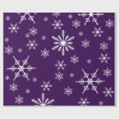 Kerst sneeuwvlok op Paarse Cadeaupapier (Vlak)