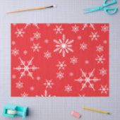 Kerst sneeuwvlok op rood tissuepapier (Craft)