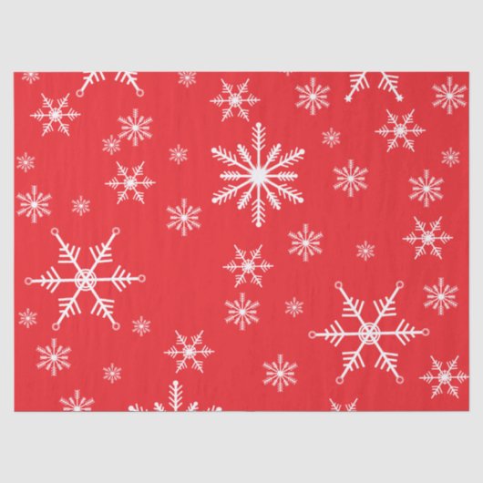 Kerst sneeuwvlok op rood tissuepapier (Voorkant)