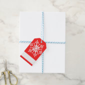 Kerst sneeuwvlok patroon. Cadeaulabel (Met Touw)