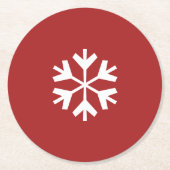 Kerst Sneeuwvlok Rood en Wit Onderzetter (Voorkant)