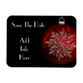 Kerst sneeuwvlok Save the Date magneet (Horizontaal)