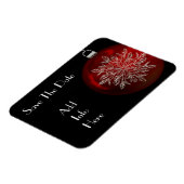 Kerst sneeuwvlok Save the Date magneet (Linkerzijde)