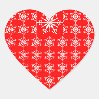Kerst Sneeuwvlok Stickers in rood en wit.