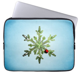 Kerst Sneeuwvlok - Stijlvolle Winter Feestdagen Laptop Sleeve