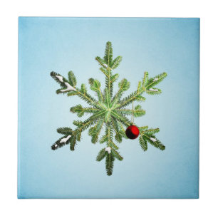 Kerst Sneeuwvlok - Stijlvolle Winter Feestdagen Tegeltje