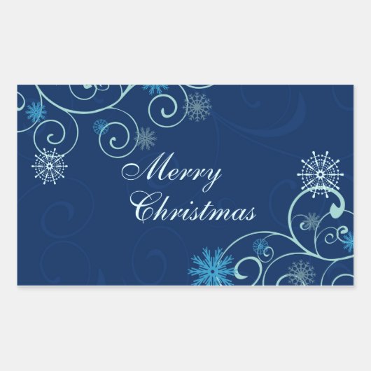 Kerst Sneeuwvlok Vrolijke Kerst Stickers (Voorkant)