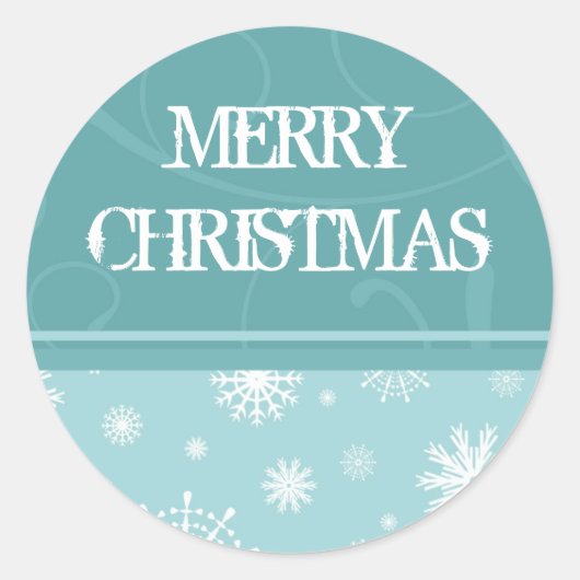 Kerst Sneeuwvlok Vrolijke Kerst Stickers (Voorkant)