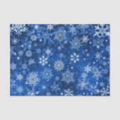 Kerst Sneeuwvlokken Blauw en Zilver Weefselpapier Tissuepapier (Voorkant)