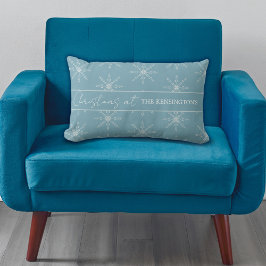 Kerst Sneeuwvlokken Blauw Sierkussen Kussen