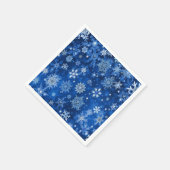Kerst Sneeuwvlokken Blauw & Zilver Papier Servette Servet (Hoek)