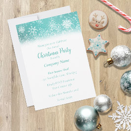 Kerst Sneeuwvlokken Blauwgroen Kaart