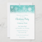 Kerst Sneeuwvlokken Blauwgroen Kaart (Voorkant)