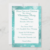 Kerst Sneeuwvlokken Blauwgroen Kaart (Voorkant)