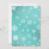 Kerst Sneeuwvlokken Blauwgroen Kaart (Achterkant)