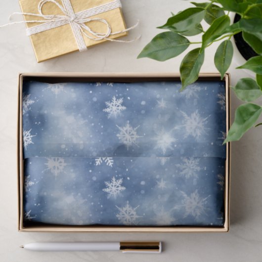 Kerst Sneeuwvlokken Blue Sky Tissue Paper Tissuepapier (Geschenk)