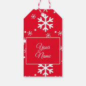 Kerst sneeuwvlokken cadeau label cadeaulabel (Achterkant)