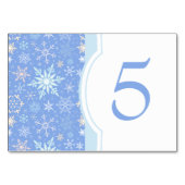 Kerst Sneeuwvlokken Diner Feest Tafelnummer (Achterkant)