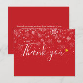 Kerst Sneeuwvlokken Elegant Script Business Bedankkaart (Voorkant / Achterkant)