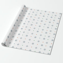 Kerst sneeuwvlokken en stippen patroon cadeaupapier
