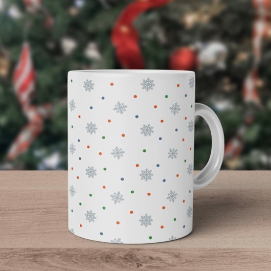 Kerst sneeuwvlokken en stippen patroon koffiemok