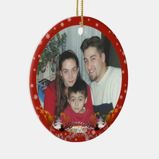 Kerst sneeuwvlokken foto Ornament (Rechts)