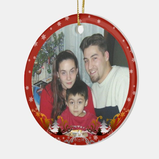 Kerst sneeuwvlokken foto Ornament (Links)