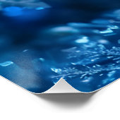 Kerst sneeuwvlokken in blauwe kleur digitale kunst perfect poster (Hoek)