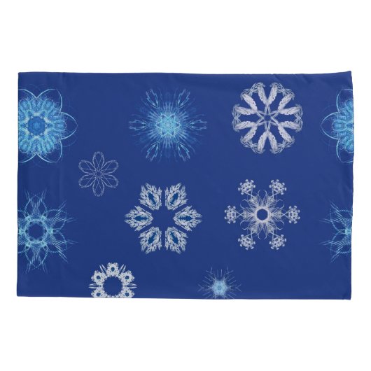 Kerst sneeuwvlokken in je bed kussensloop (Achterkant)