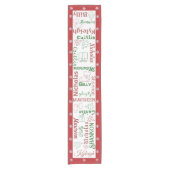 Kerst Sneeuwvlokken Namen en Ornamenten Korte Tafelloper (Voorkant)