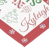 Kerst Sneeuwvlokken Namen en Ornamenten Korte Tafelloper (Hoek)