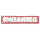 Kerst Sneeuwvlokken Namen en Ornamenten Korte Tafelloper (Horizontaal)