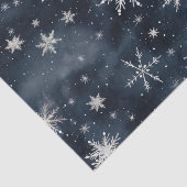 Kerst Sneeuwvlokken Night Sky Tissue Paper Tissuepapier (Detail)