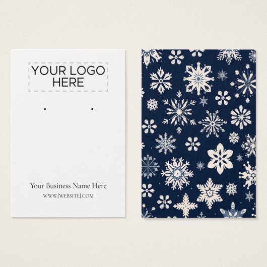 Kerst Sneeuwvlokken Oorbel Display Kaart (Voorkant /achterkant)