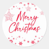 Kerst Sneeuwvlokken Ornamenten Ronde Sticker (Voorkant)