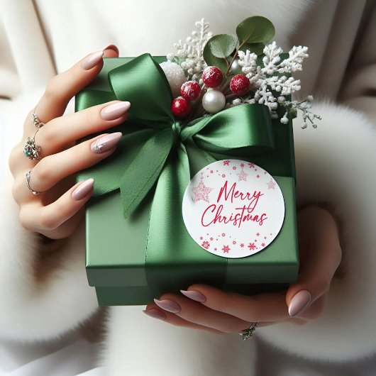 Kerst Sneeuwvlokken Ornamenten Ronde Sticker