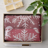 Kerst Sneeuwvlokken Rood Wit Sneeuw Decoupage Tissuepapier (Geschenk)