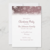 Kerst Sneeuwvlokken Stoffig Roos Kaart (Voorkant)