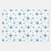Kerst Sneeuwvlokken Subtiel Blauw Pallet 3 Inpakpapier Vel (Voorkant 3)