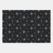 Kerst Sneeuwvlokken Subtiel Blauw Pallet 3 Inpakpapier Vel (Voorkant)