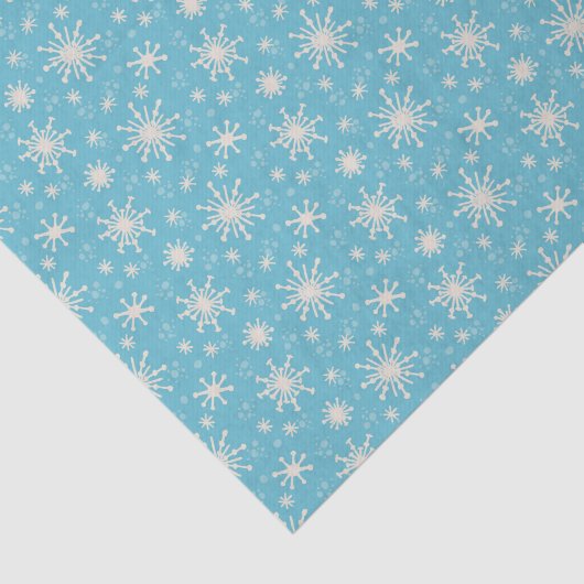 Kerst Sneeuwvlokken Winter Blauw Vakantie Fun Tissuepapier (Detail)